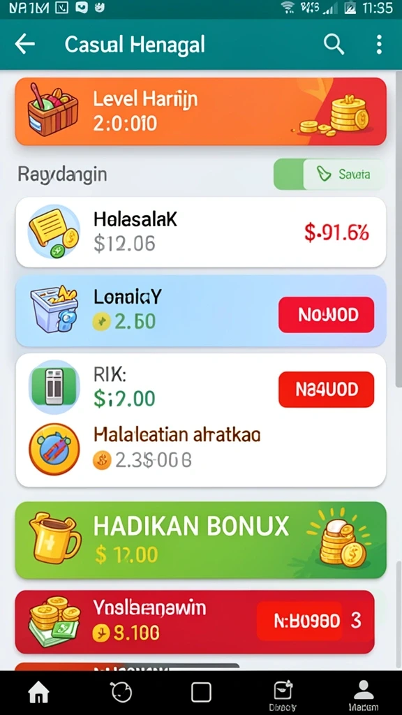 Setiap level memiliki desain yang unik.