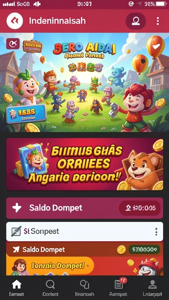 Tampilan menu utama yang intuitif dan menarik.