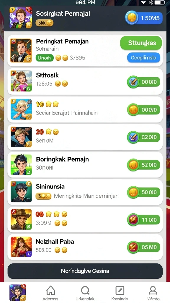 Tampilan menu utama yang stylish dan intuitif.