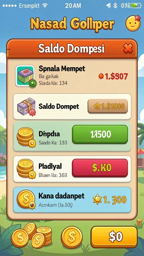 Tampilan antarmuka permainan yang menarik dan mudah dinavigasi.