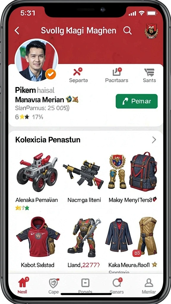 Tampilan antarmuka utama F32 yang menarik.