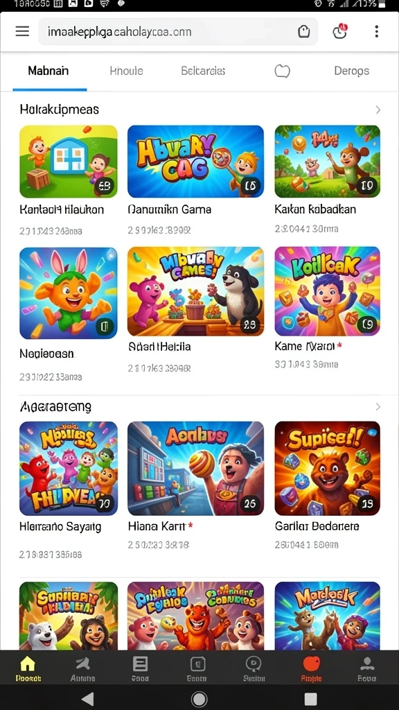 Screenshot menampilkan mode permainan yang beragam.