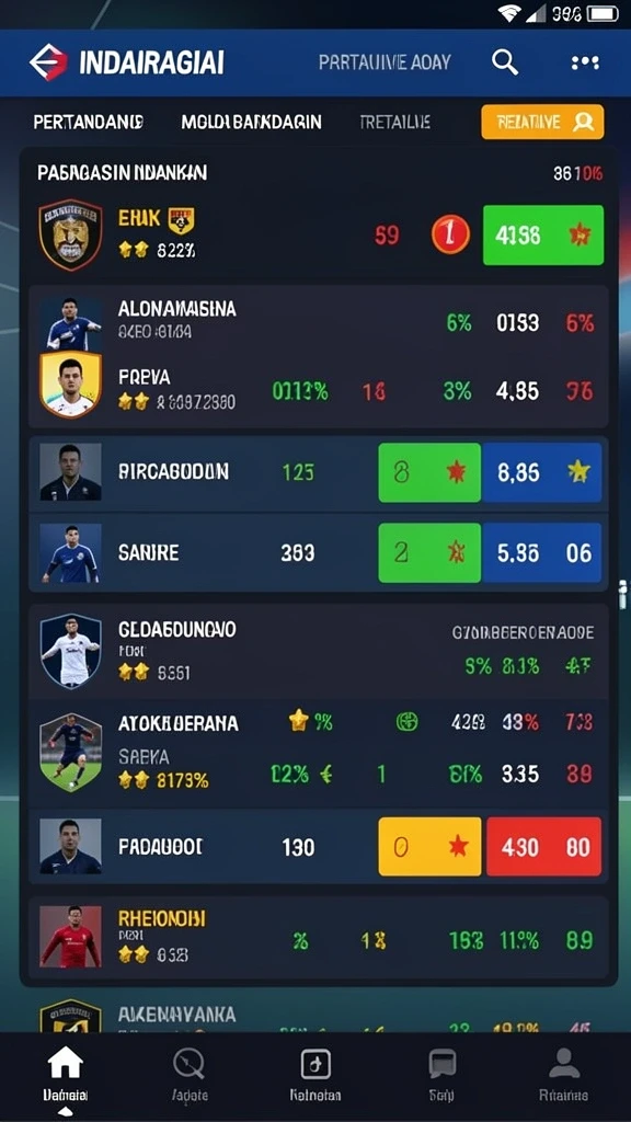 Hasil undian langsung yang dapat dilihat oleh pemain.